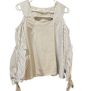 Pinkyotto Striped Off-the-Shoulder Blouse | Size L